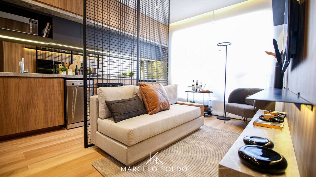 Living - Blue Home Resort Jockey, 1 dormitório com living ampliado no Butantã