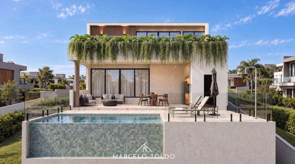Piscina - Casa de condomínio à venda, no Alphaville em Juiz de Fora, São Pedro, com 4 quartos, 369,00m²