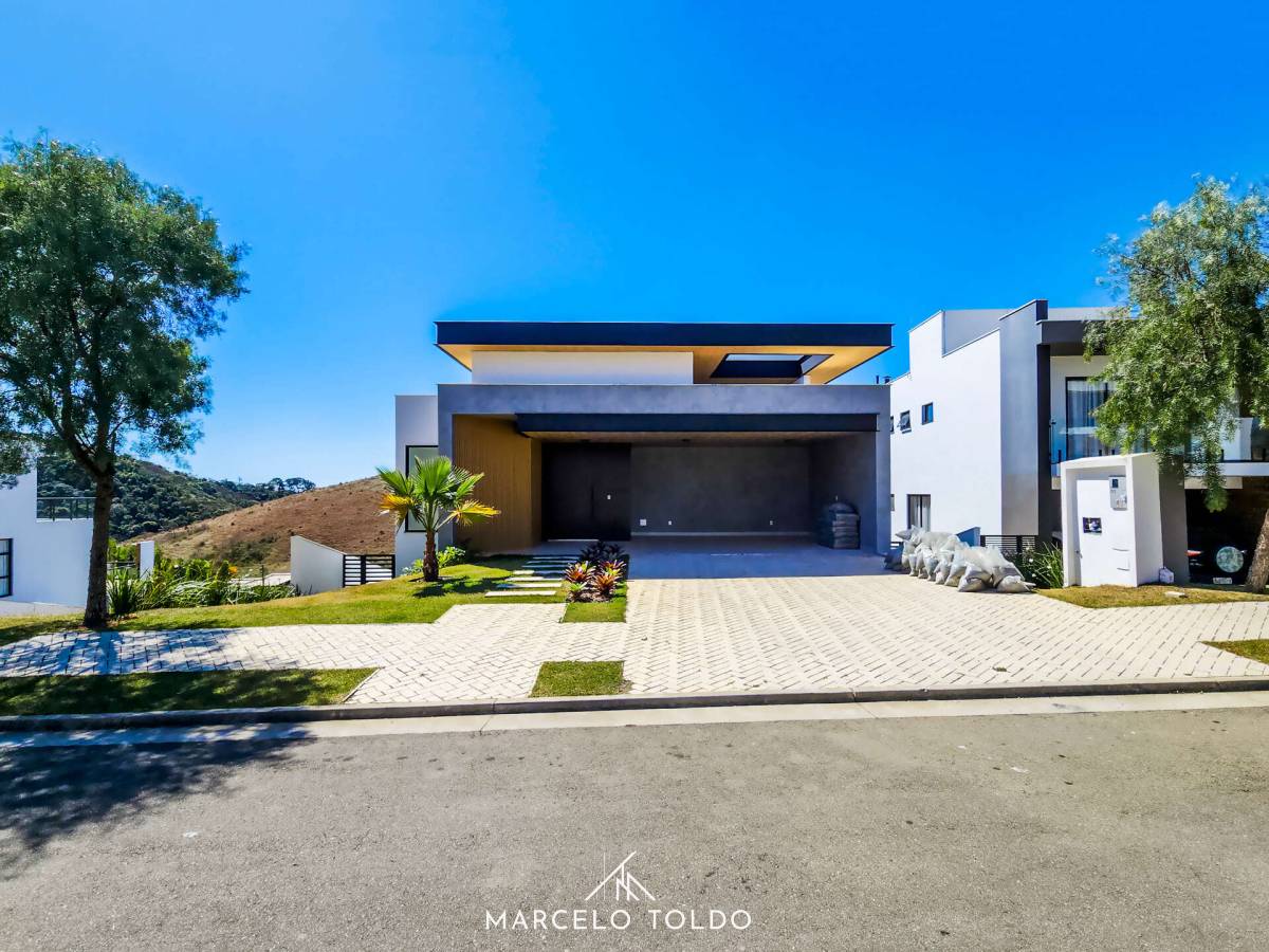 Fachada - Casa de condomínio à venda, no Alphaville em Juiz de Fora, São Pedro, com 4 quartos, 363,40m²