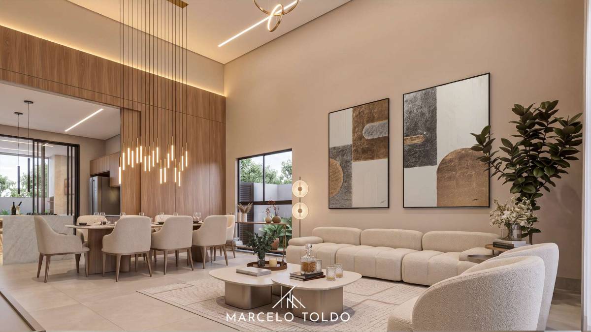 Sala de Estar - Casa de condomínio à venda, no Alphaville em Juiz de Fora, São Pedro, com 3 quartos, 235,00m²